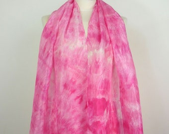 Pink silk scarf uk Rose Oblong silk pink scarf women Anniversary gift her Hand dyed silk scarf Mothersday gift mum Birthday Silk gifts wife