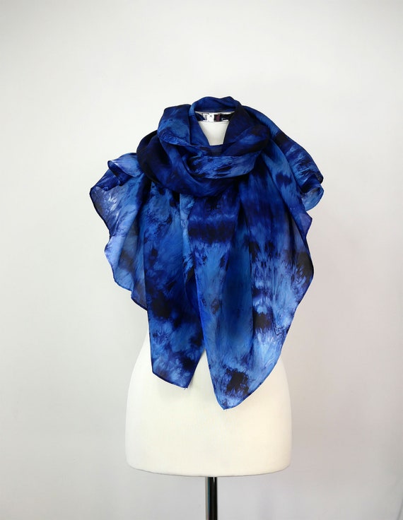 navy blue silk wrap