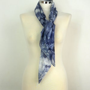 Grey silk scarf square Silver Fox Hand dyed silk scarf Grey white square scarf Silk scarf women uk Birthday Gift her Unique silk gifts mum image 4