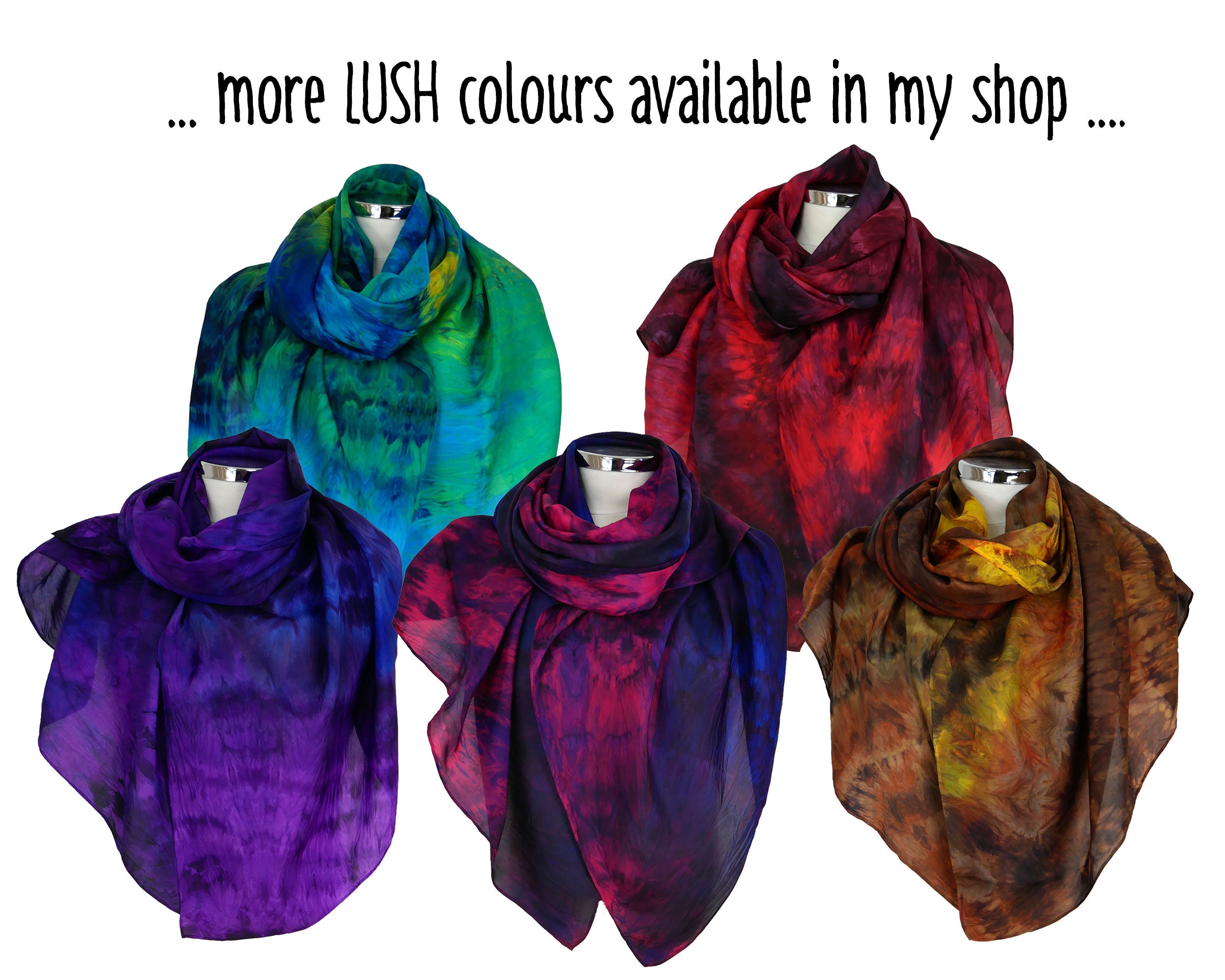 Pink Blue Silk Scarf Large Pink Agate Black Navy Magenta