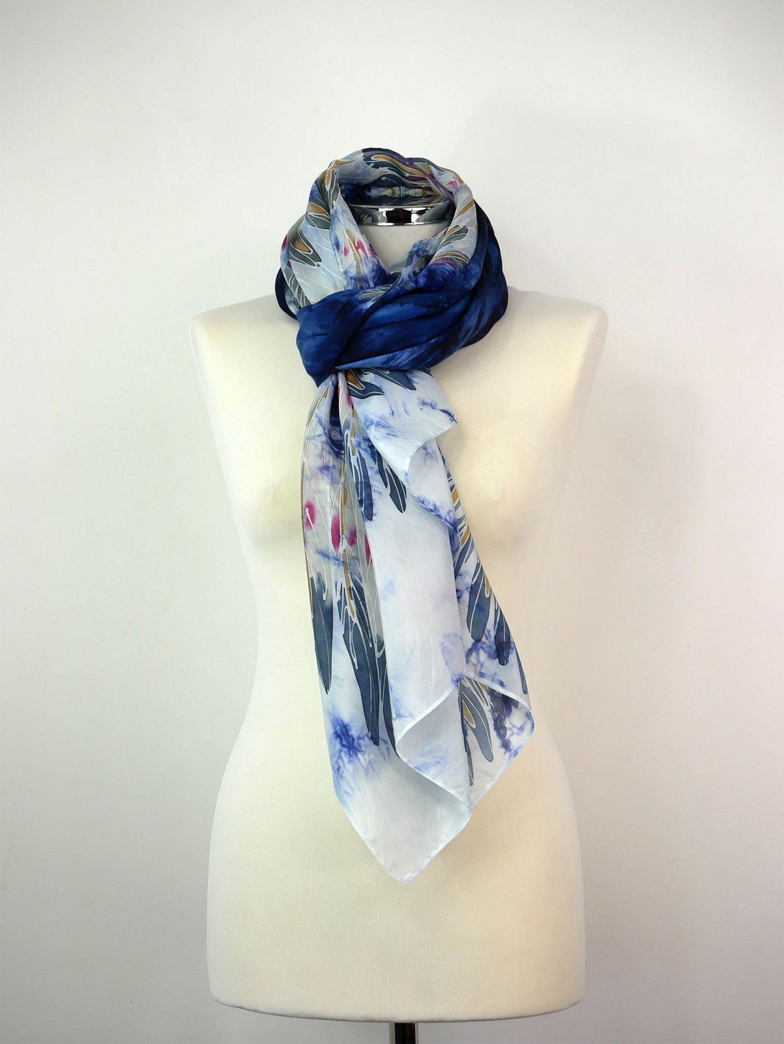 Sneaky Fox Oceane silk scarf True blue
