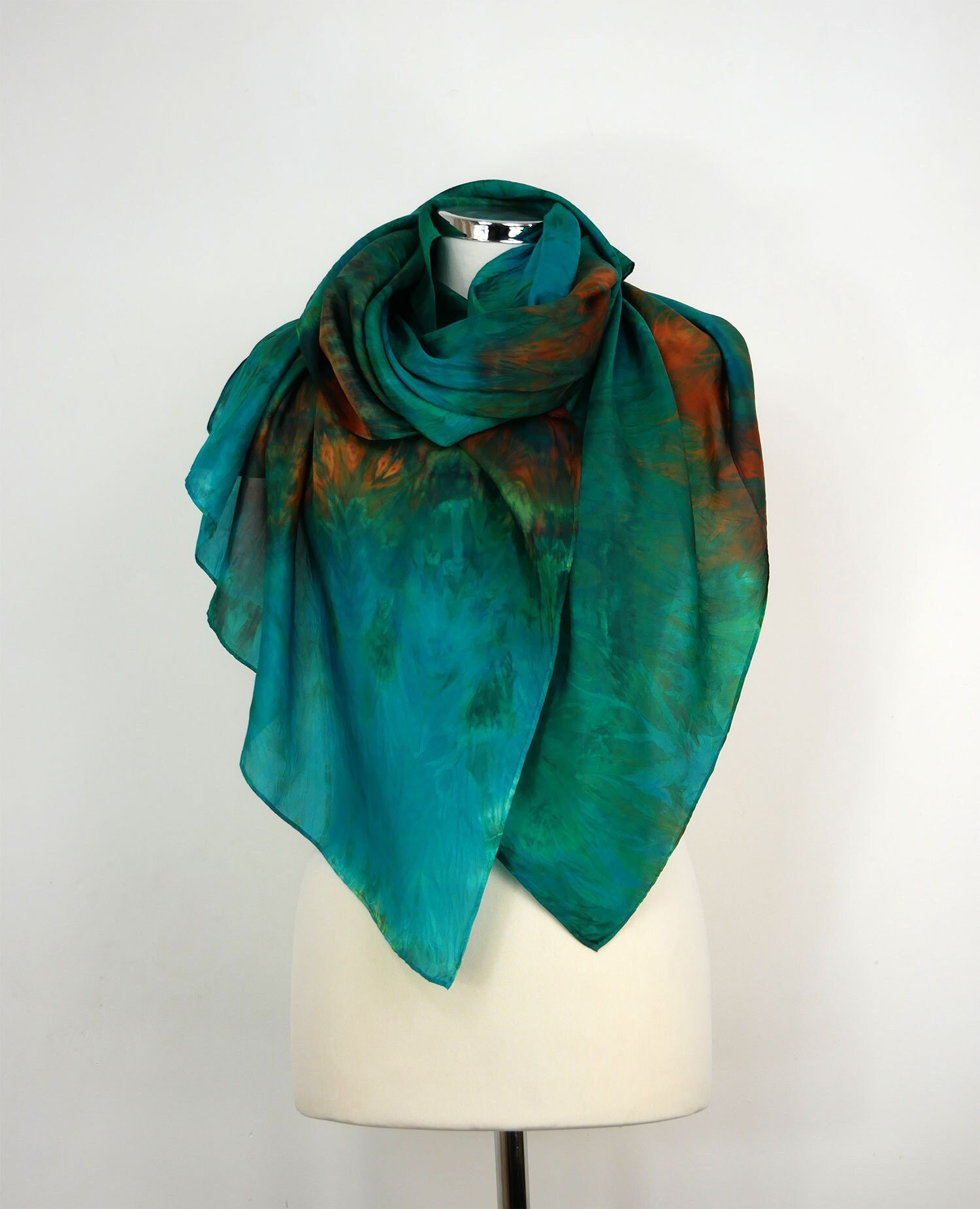 Emerald Green Silk Scarf Emerald Maze Large Green Silk Scarf Uk