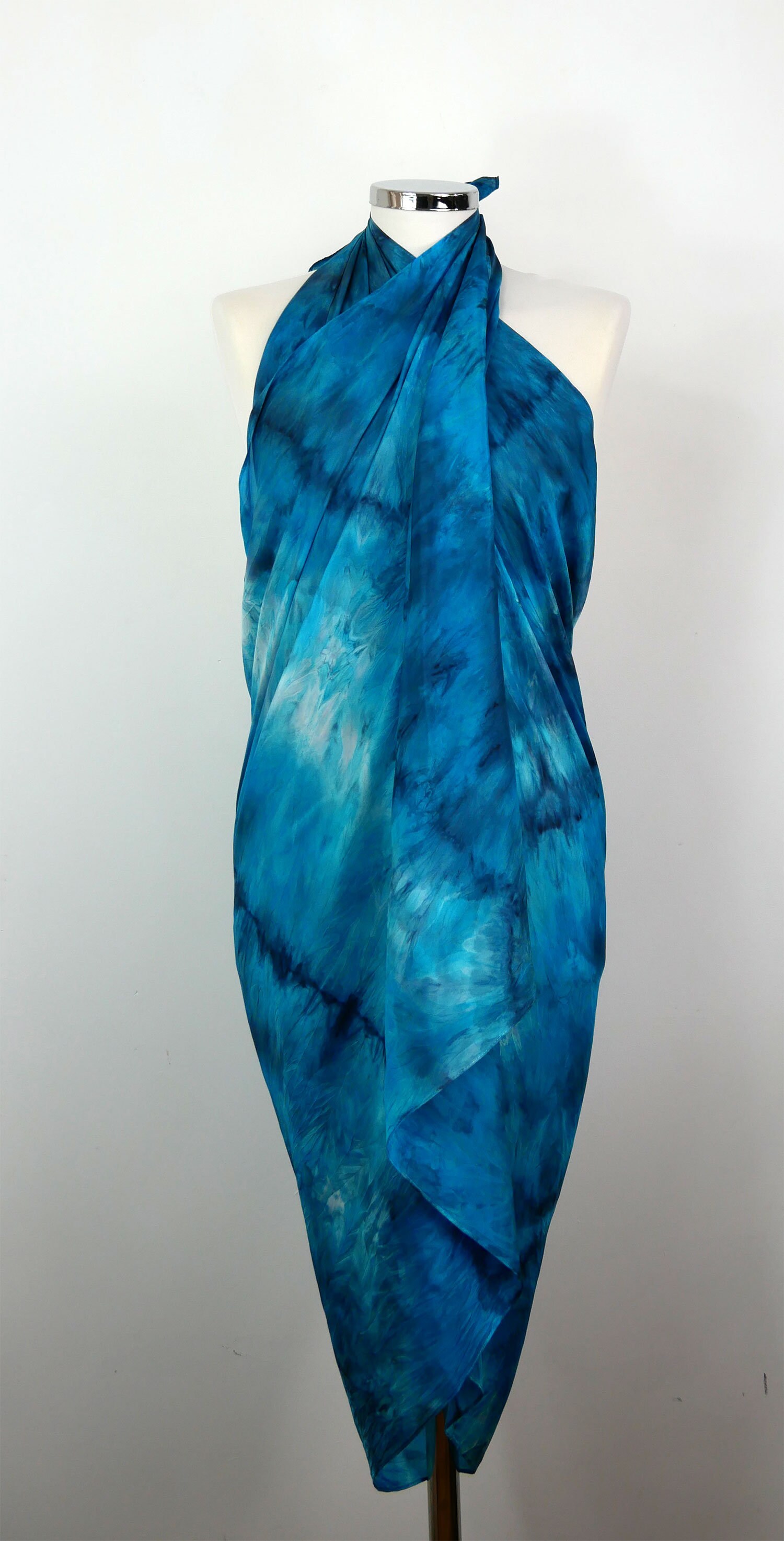 Turquoise Silk Scarf Sea Waves Teal Blue Scarf Women Oversized - Etsy UK