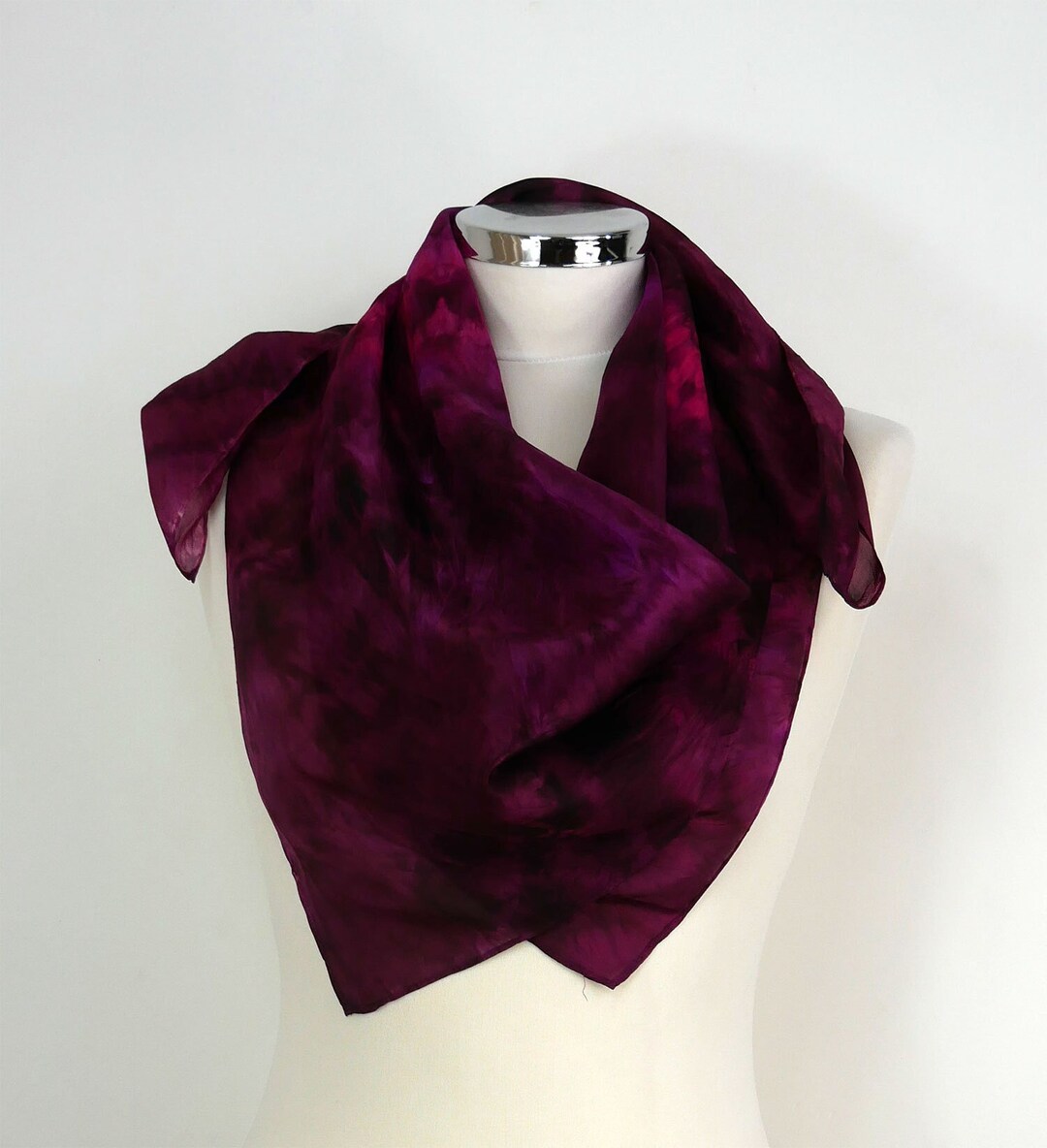 Burgundy Spot Silk Scarf