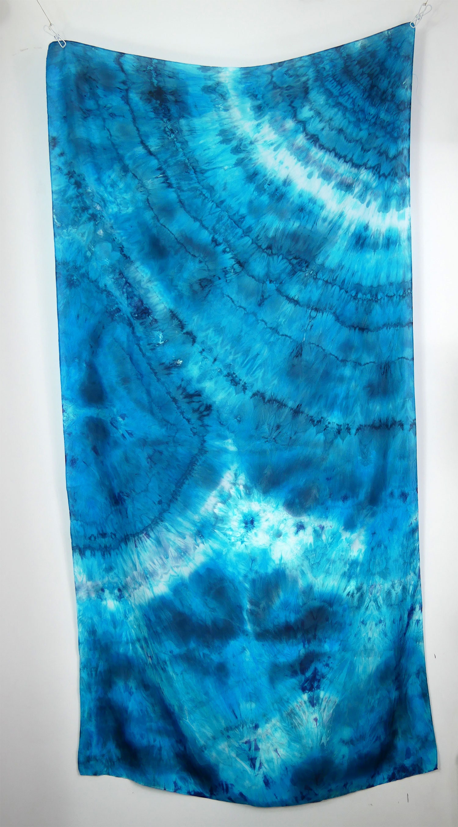 Teal Blue Silk Scarf Sea Waves Large Hand Dyed Blue Scarf Blue - Etsy UK