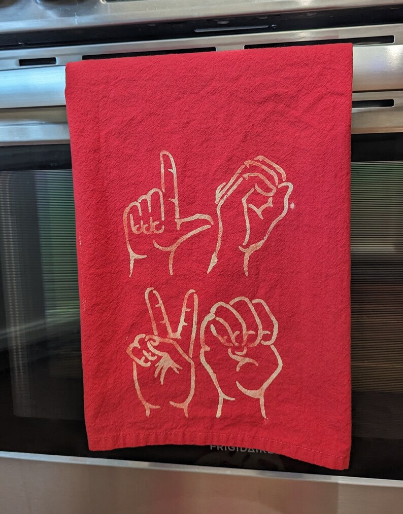Valentine's Kitchen Towel ASL Fingerspell LOVE Etsy
