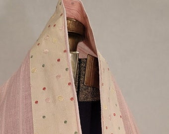 Pink Spun Cotton Talit with Silk Details