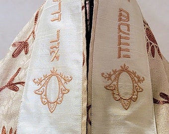 Copper & Cream Embroidered Tallit