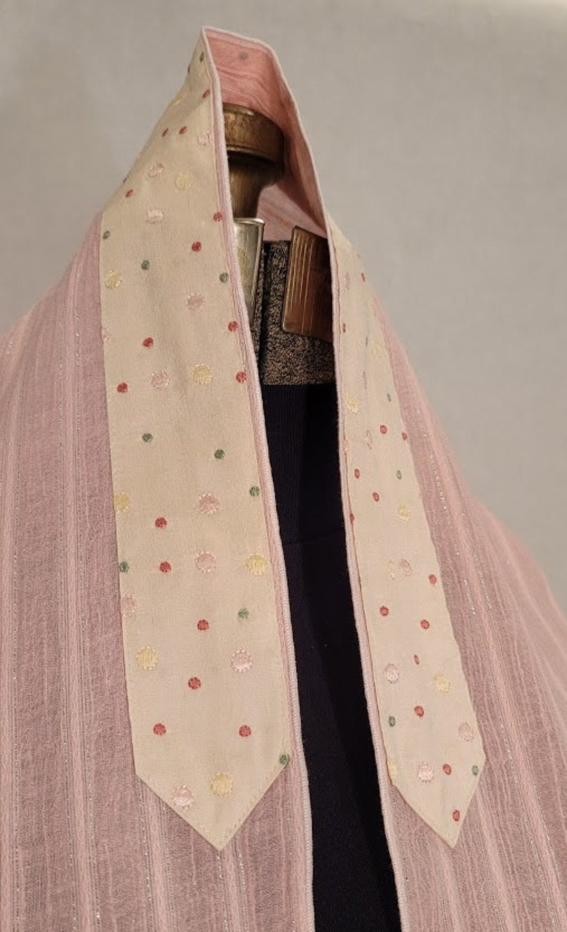 Pink Spun Cotton Talit with Silk Details image 1