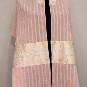 Pink Spun Cotton Talit with Silk Details image 2