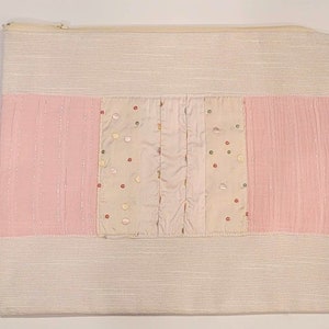 Pink Spun Cotton Talit with Silk Details image 3