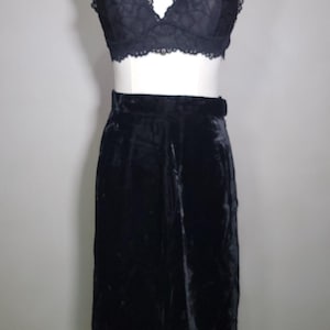 GRS Black Velvet Mid-Length Pencil Skirt,