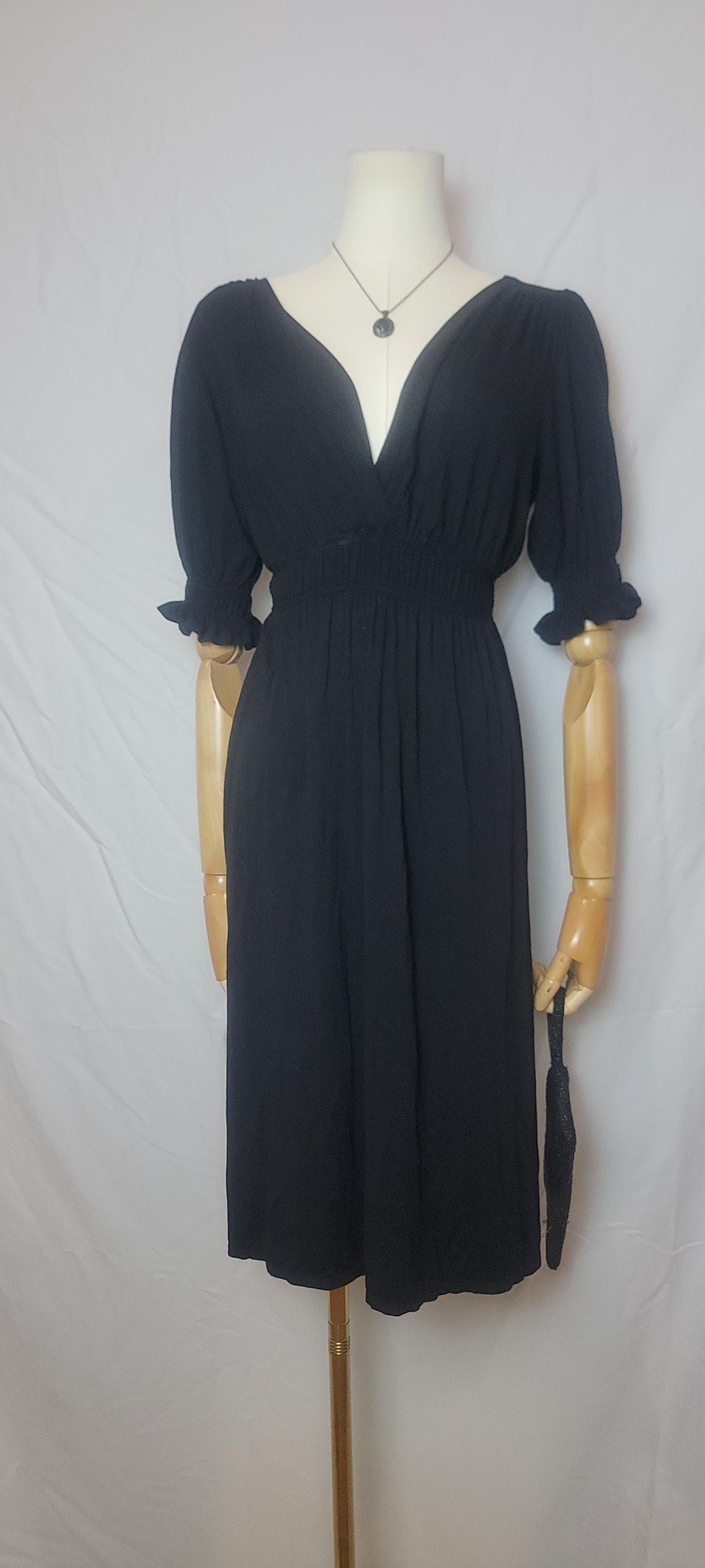 Black Empire Waist Dress - Etsy