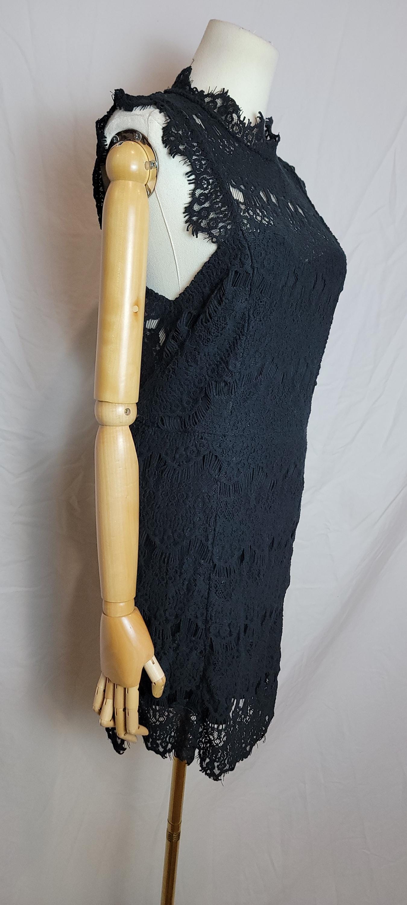 Intimately Free People Daydream Black Lace Mini Slip Dress, Size Small