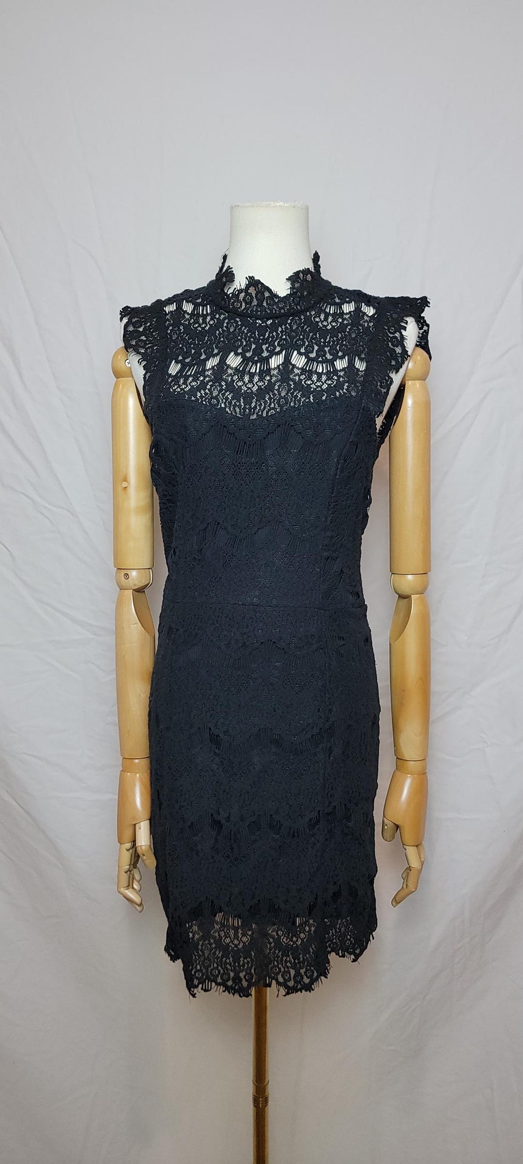 intimately free people black lace dress Intimately Free People Daydream Black Lace Mini Slip Dress, Size Small