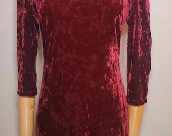 Vintage 1990's Hot Kiss Crushed Velvet Mini Dress, size M