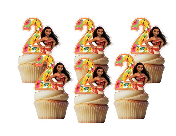 2nd Birthday Moana Cupcake Toppers Cakepop Toppers Etsy