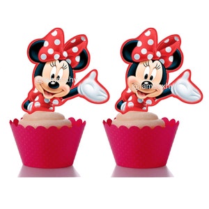 DIGITAL FILE/PRINTABLE Red Minnie Mouse cupcake toppers