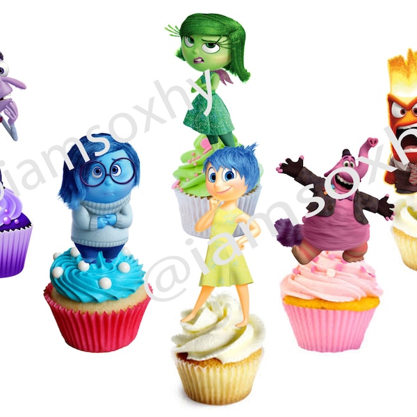 DIGITAL FILE (PRINTABLE) Inside Out for cupcake toppers/cakepops