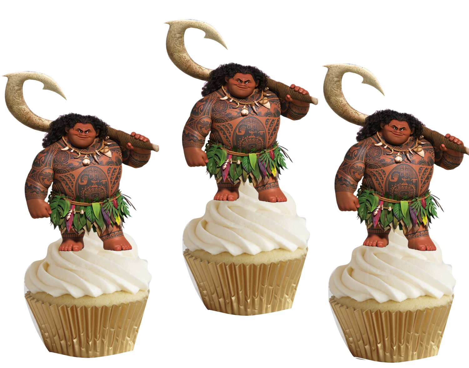 Maui Of Moana Cupcake Toppers Etsy