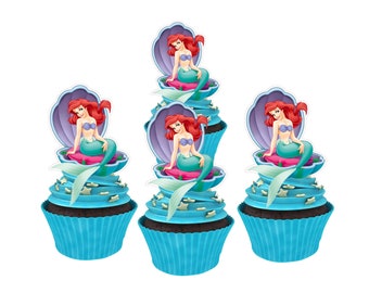 Ariel The Little Mermaid cupcake toppers