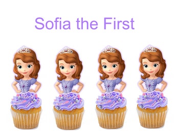 Sofia the First cupcake toppers, cakepop toppers