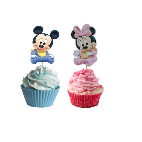24 Baby Mickey and Minnie Cupcake/cakepop Toppers Etsy