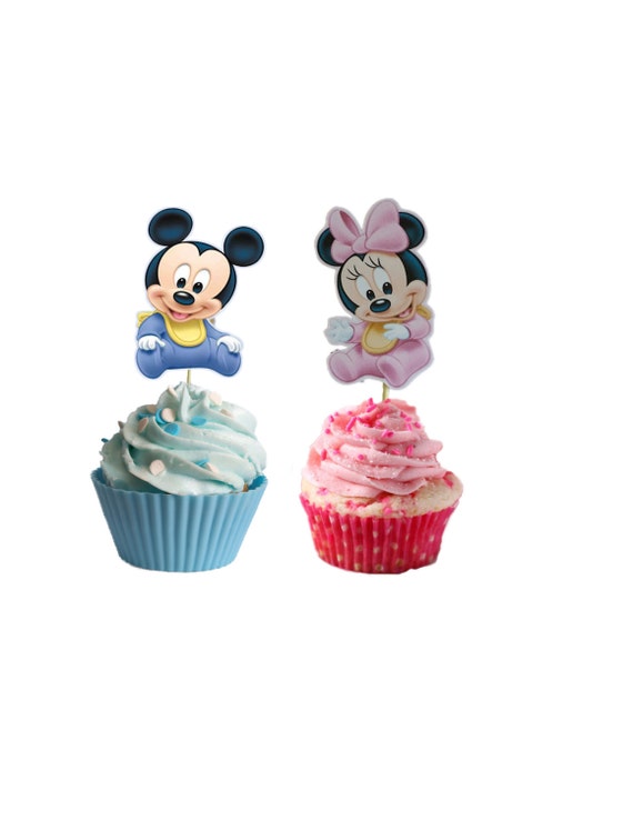 24 Baby Mickey And Minnie Cupcake Cakepop Toppers Etsy 24 Baby Mickey And Minnie Cupcake Cakepop Toppers Etsy