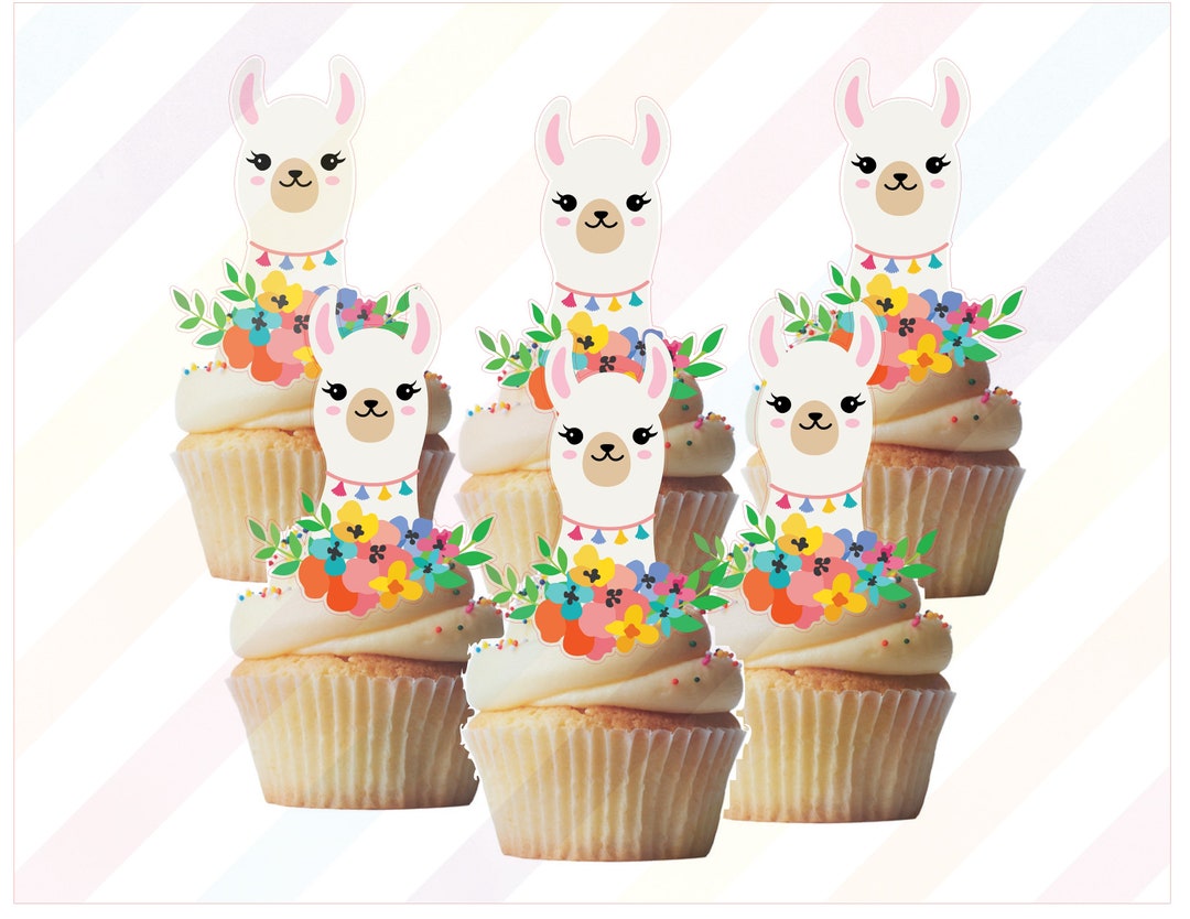 Llama Cupcake Toppers, Cakepop Toppers, Cupcake Decors - Etsy