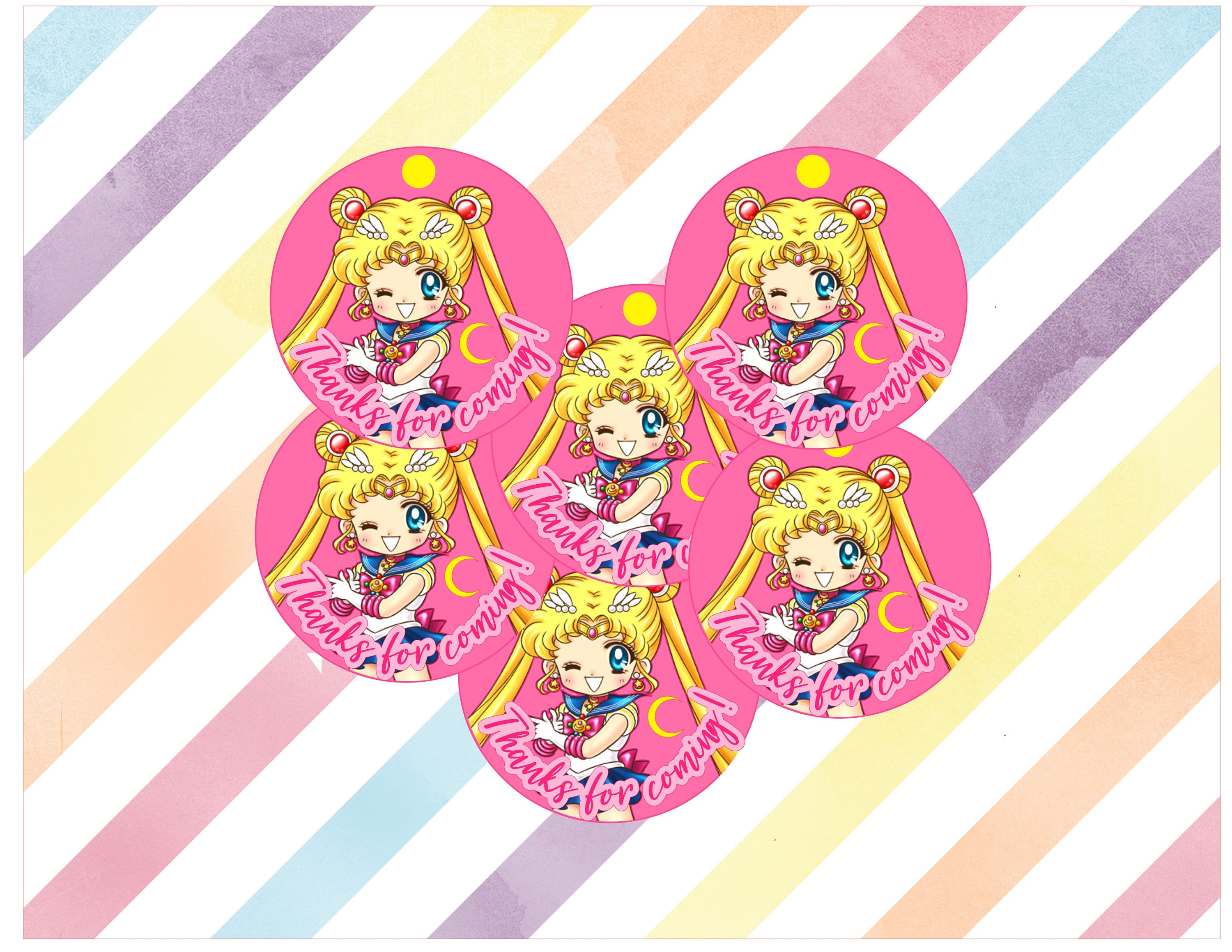 Sailor Moon favor tags gift tags thank you tags BAGS NOT | Etsy