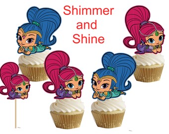 Shimmer and Shine Cupcake/cakepop Toppers 24 Pcs - Etsy
