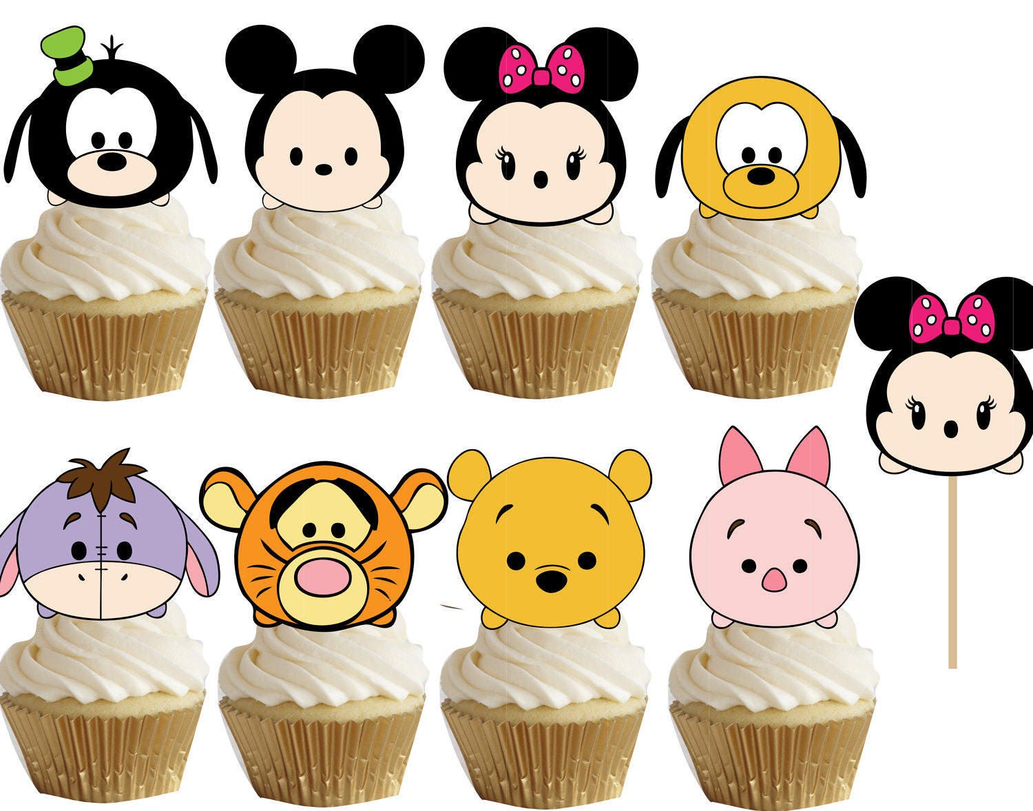 Tsum tsum cupcake/cakepop toppers