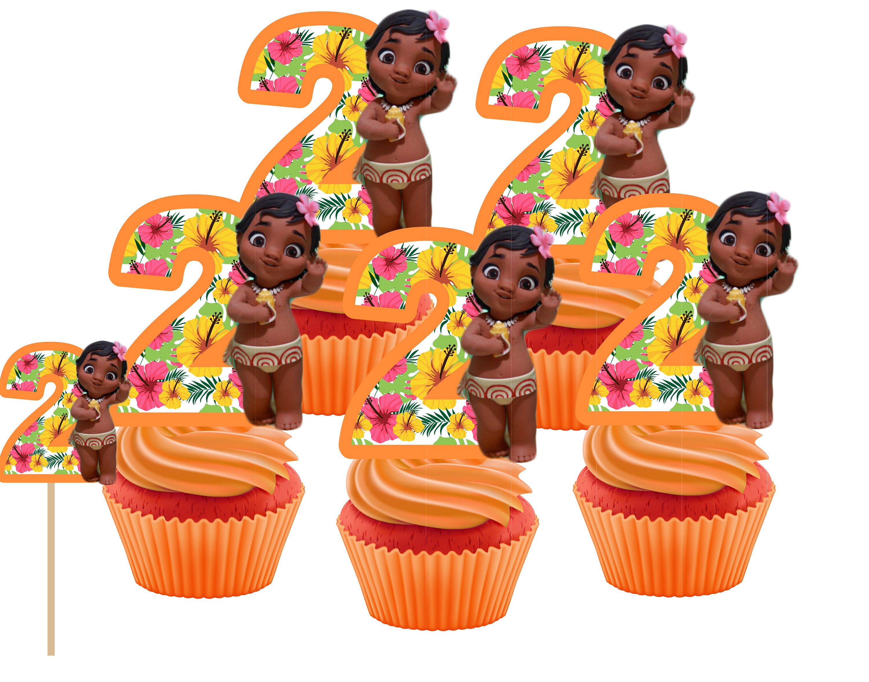 2nd Birthday Baby Moana Cupcake Cakepop Toppers Etsy 2nd Birthday Baby Moana Cupcake Cakepop Toppers Etsy