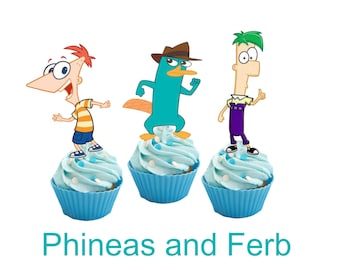 Phineas and Ferb Cupcake toppers 12pcs