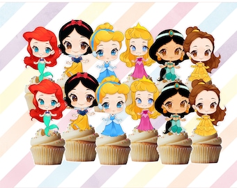 Cute Princesses cupcake toppers,cakepop toppers,cupcake decor