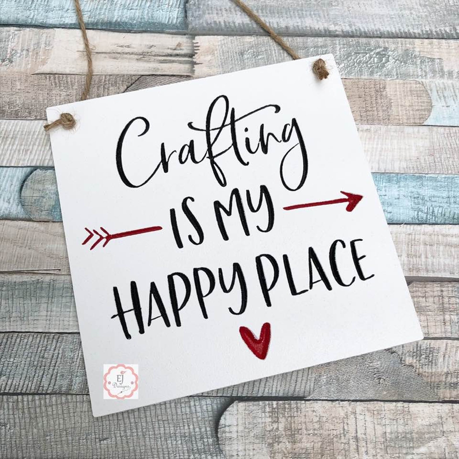 Crafting is My Happy Place Plaque Crafter Craft Plaque Etsy