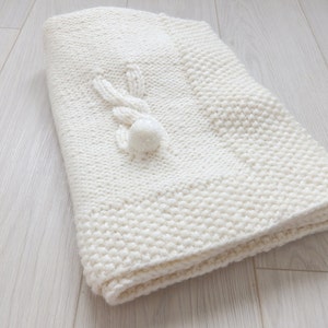 Knitting Pattern PDF Rabbit's Tail Baby Blanket