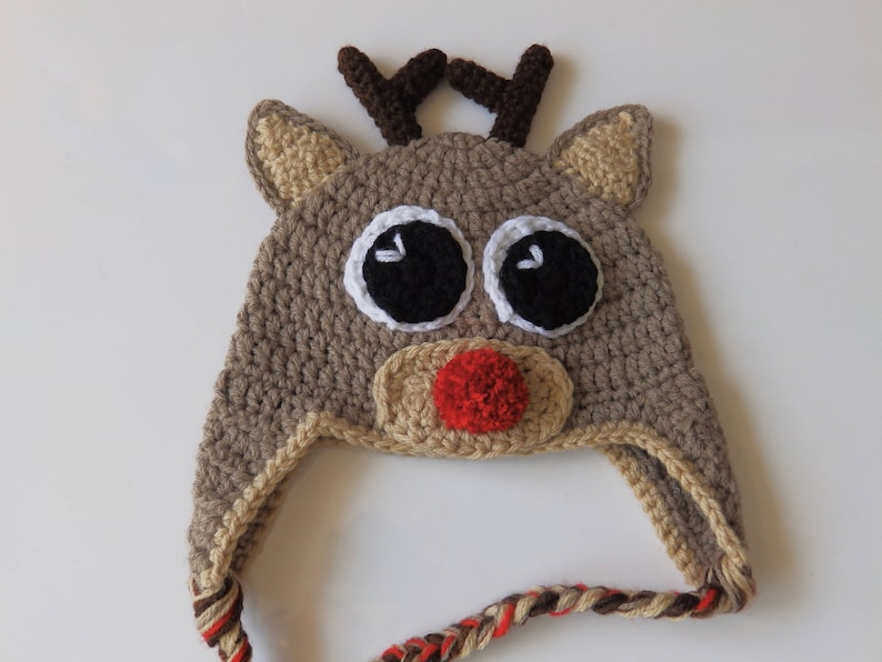 Crochet Pattern PDF Rudolph the Reindeer Hat, Baby, Toddler, Child ...