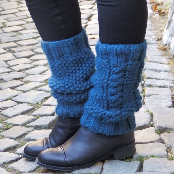 Knitting Pattern PDF, Alex Legwarmers, Boot Cuffs, Child, Teen, Adult Sizes