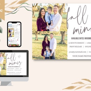 Fall Mini Session Template | Mini Session Template | Fall Minis Template | Photography Template | Photographer Template | Canva Template