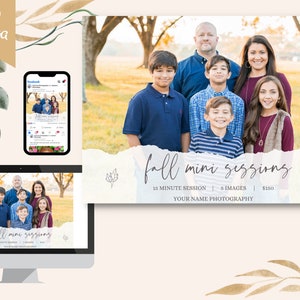 Fall Mini Session Template | Mini Session Template | Fall Minis Template | Photography Template | Photographer Template | Canva Template