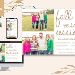 Fall Mini Session Template | Mini Session Template | Fall Minis Template | Photography Template | Photographer Template | Canva Template