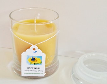 Pure Beeswax Candle Aromatherapy Happiness Essential Oils Blend