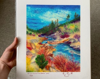 Print of My Art Lake Tahoe River Stream - Giclée Print - Fine Art Prints - Art Print