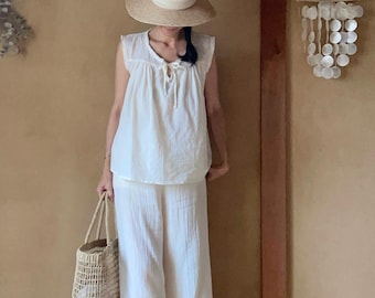 Cotton sleeveless tops ,  Summer Tops, Cotton Tops,  Sleeveless Tops, Lavender Tops, White Tops,