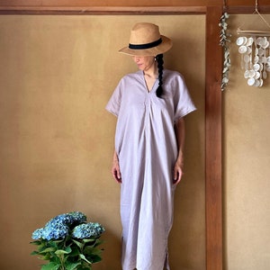 Cotton Kaftan, Indigo Kaftan, Kaftan Dress, Beach cover up, Kaftan, Indigo Dress, Natural dye Kaftan, Cotton Dress, Caftan, Lavender Kaftan image 3