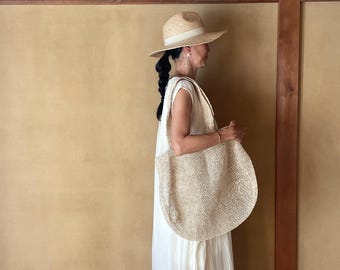 Kudzu Tote Bag, Beach Bag, Large Tote Bag, Hand knitted Tote Bag, Kudzu Bag, Large Bag, Rare size Kudzu bag.
