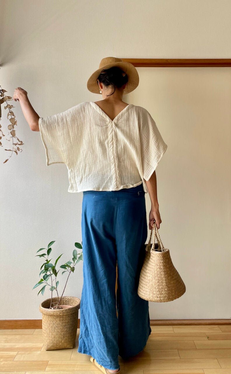 Gauze Cotton Tops, Gauze Tops, Gauze Cotton Blouse, Cotton Tops, Poncho