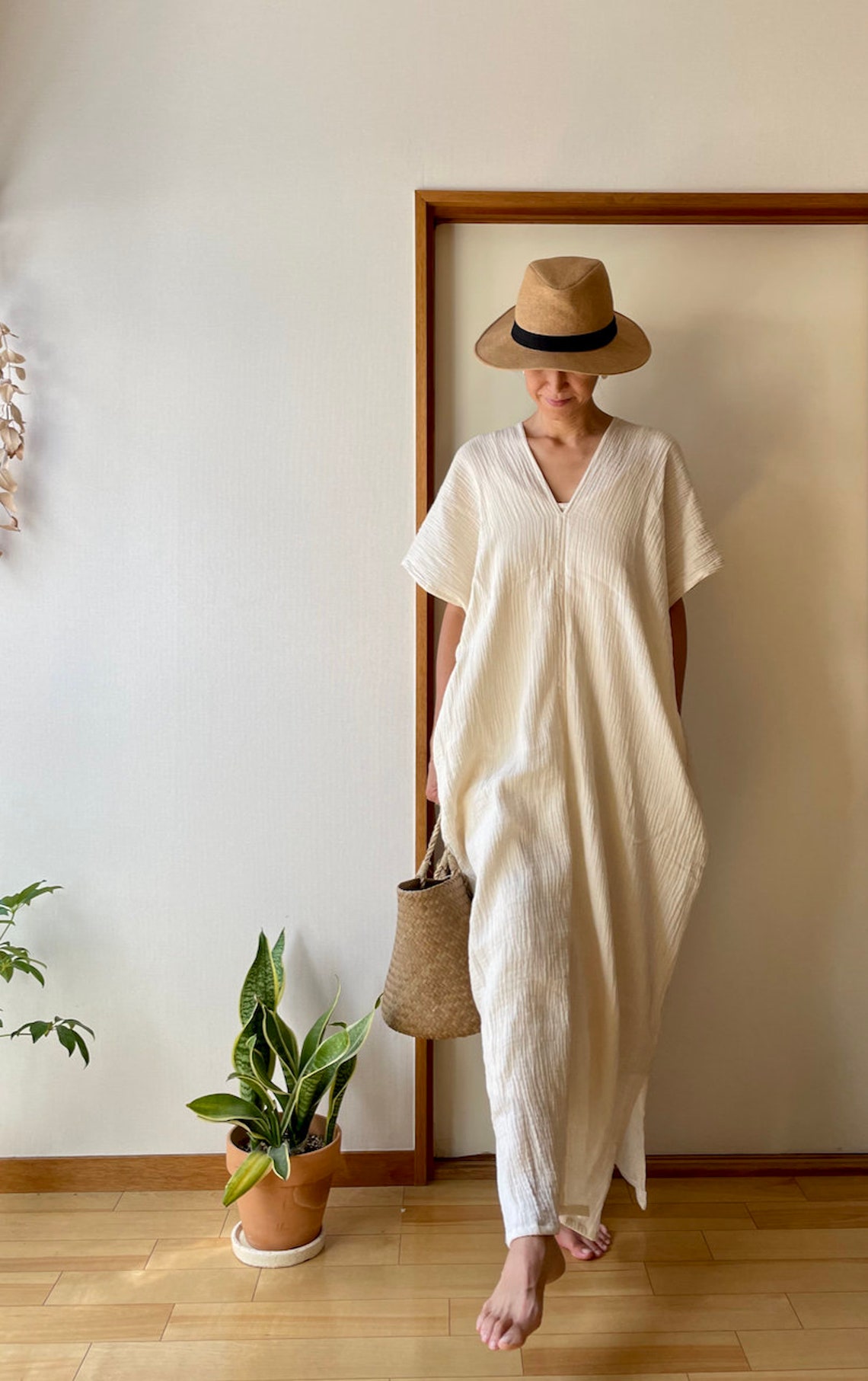 Gauze Cotton Kaftan Gauze Kaftan Double Gauze Cotton Caftan Etsy