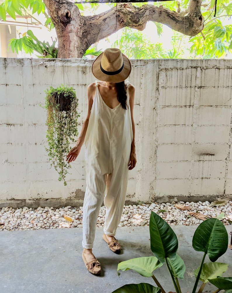 white overall jumper